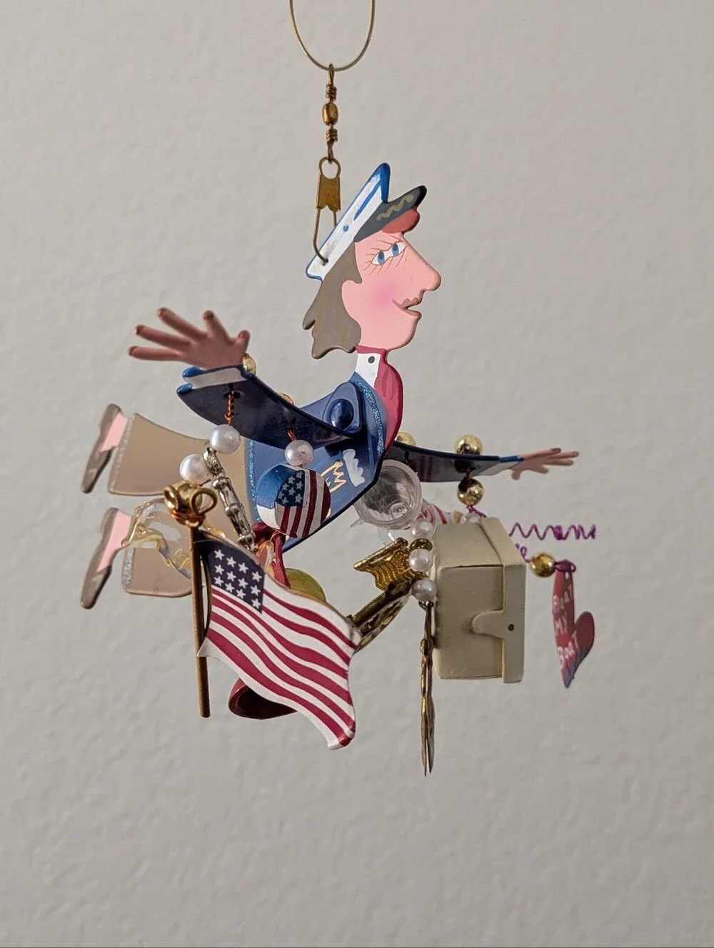 Karen Rossi for Silvestri Fanciful Flights The Boater Captain Ornament Patriotic
